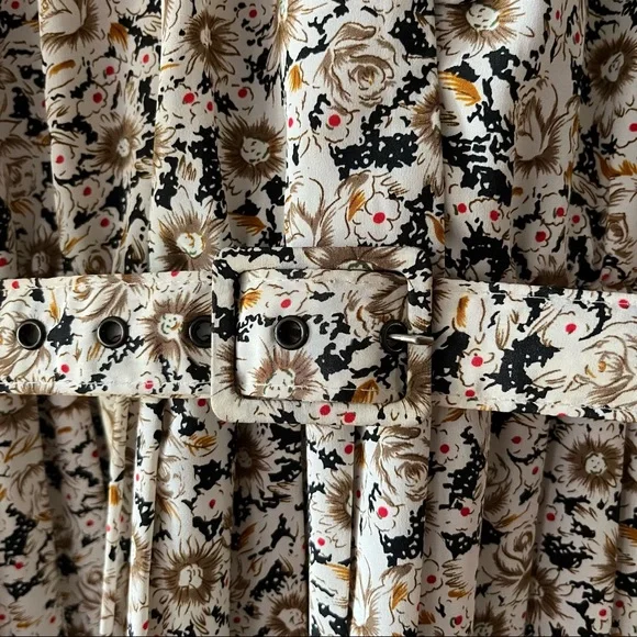 Vintage Breli Originals Button Down Cottage Floral Pleated Dress Size 16 - Picture 7 of 17